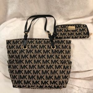 Michael Kors Jet Set Jacquard Tote with Wallet